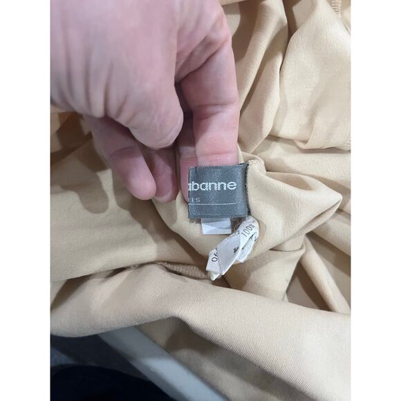 Paco Rabanne Vintage Yellow Stretch Short Sleeves Midi Dress 90’s Sz 9AR/6-8 - Picture 9 of 16